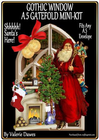 Gothic Window A5 Gatefold Mini-kit - Shhh! Santa's Here!