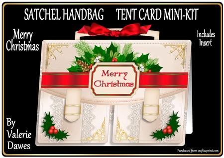 Satchel Handbag Tent Card Mini-kit - Merry Christmas