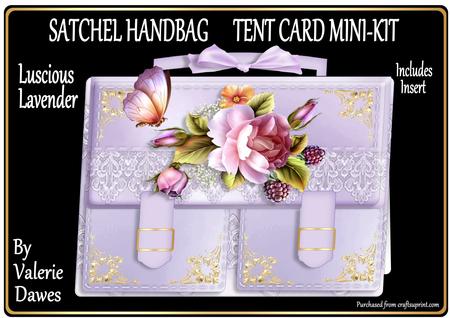 Satchel Handbag Tent Card Mini-kit - Luscious Lavender