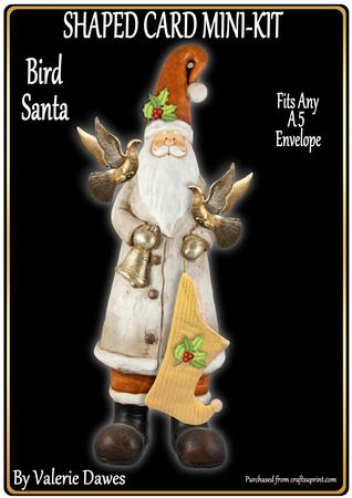 Shaped Card Mini-kit - Bird Santa