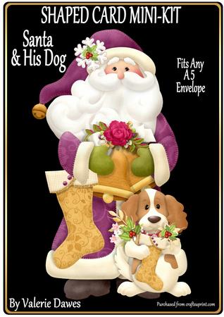 Shaped Card Mini-kit - Santa & His Dog