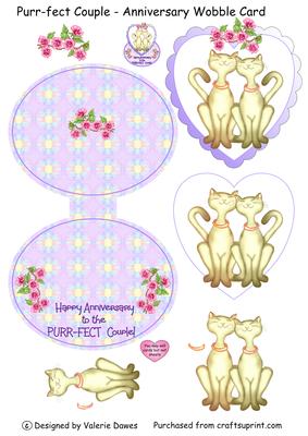 Purr-fect Couple - Anniversary Wobble Card