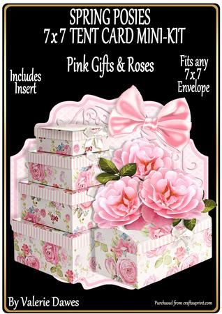 Spring Posies 7x7 Tent Card - Pink Gifts & Roses