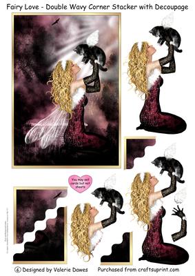 Fairy Love - Double Wavy Corner Stacker with Decoupage