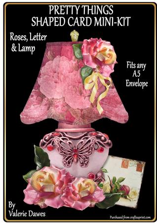 Pretty Things Shaped Card Mini-kit - Roses, Letter & Lamp