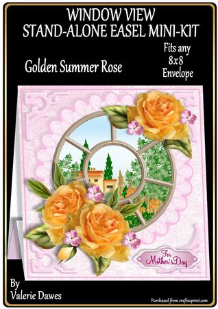 Stand Alone Easel Mini Kit Window View - Golden Summer Rose