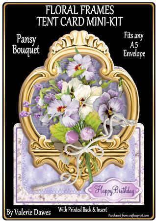 Floral Frames Tent Card Mini-kit - Pansy Bouquet