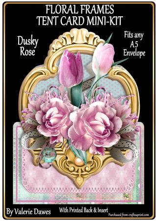 Floral Frames Tent Card Mini-kit - Dusky Rose