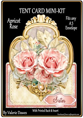 Floral Frames Tent Card Mini-kit - Apricot Roses