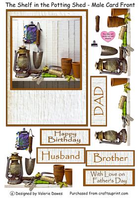 The Shelf in the Potting Shed - Male Card Front