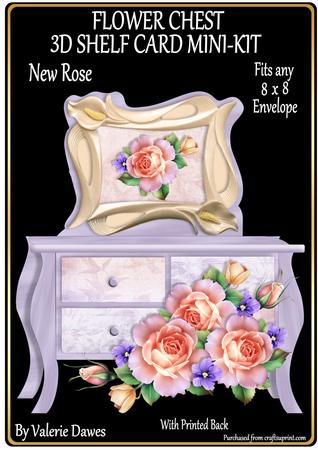 Flower Chest 3D Shelf Card Mini-kit - New Rose