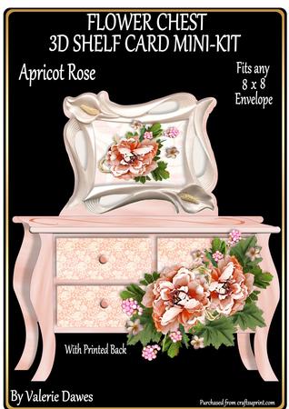 Flower Chest 3D Shelf Card Mini-kit - Apricot Rose