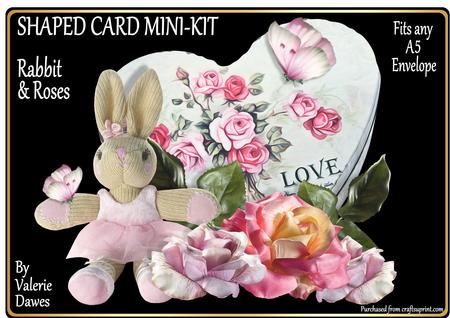 Shaped Card Mini-kit - Rabbit & Roses