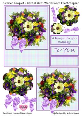 Summer Bouquet - Best of Both Worlds Card Front/topper