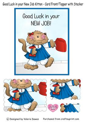 Good Luck Wiith Your New Job-card Front /topper with Stacker