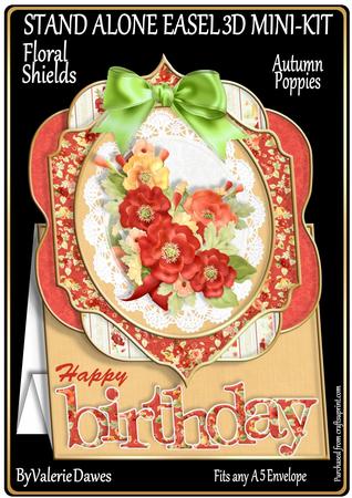 Floral Shield Stand Alone Easel Kit - Autumn Poppies