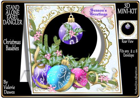 Stand Alone Easel Dangler Mini Kit - Christmas Baubles