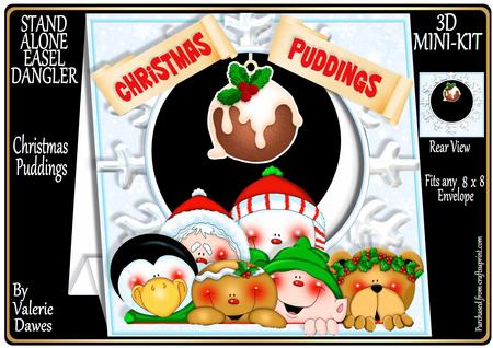Stand Alone Easel Dangler Mini Kit - Christmas Puddings!