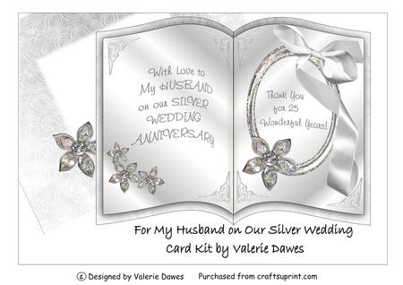 For My Husband on Our Silver Wedding Card Kit