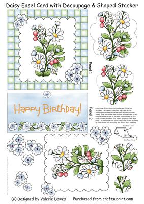 Daisy Easel Card with Decoupage & Shaped Stacker