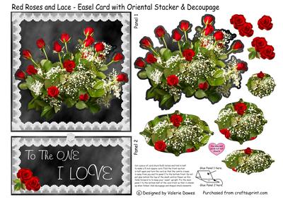 Red Roses & Lace - Easel Card to the One I Love