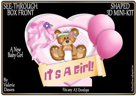 See-through Shaped Box Card - a New Baby Girl