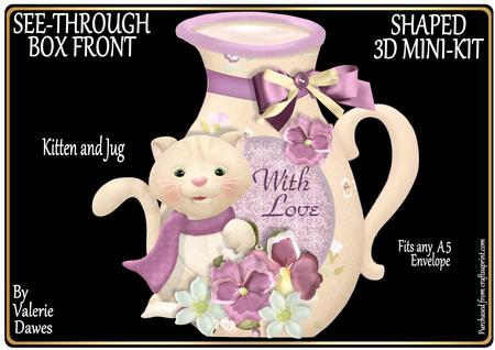 See-through Shaped Box Card - Kitten & Jug