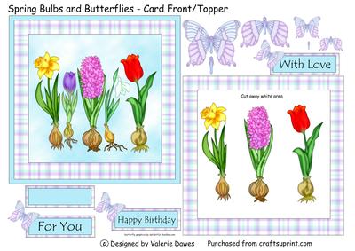 Spring Bulbs & Butterflies - Card Front/topper