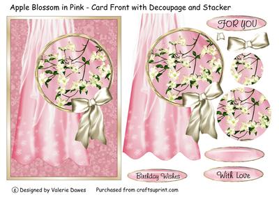 Apple Blossom in Pink with Decoupage & Stacker