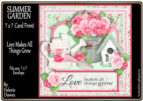 SUMMER GARDENS 7x7 Card Front - Love Makes All Things Grow