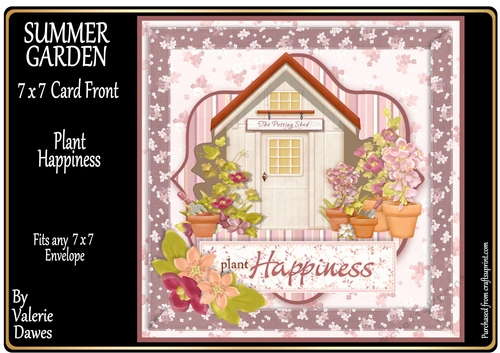 SUMMER GARDENS 7x7 Card Front - Plant Happiness