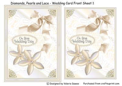 Diamonds Pearls & Lace - Wedding Card Front Sheet 1