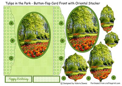 Tulips in the Park - Button-flap Card with Oriental Stacker