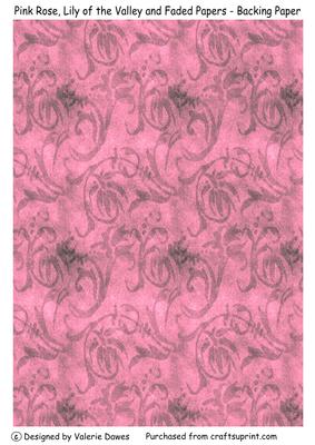 Pink Rose, Lily of the Valley and Faded Papers-backing Paper