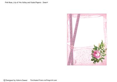 Pink Rose, Lily of the Valley and Faded Papers - Insert