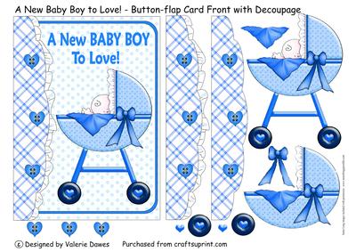 A New Baby Boy to Love! - Button-flap Card Front