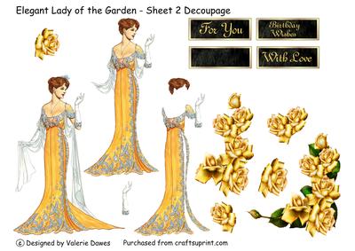 Elegant Lady of the Garden - Sheet 2 Decoupage