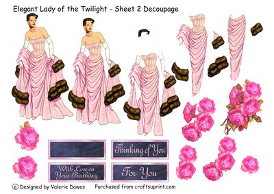 Elegant Lady of the Twilight - Sheet 2 Decoupage