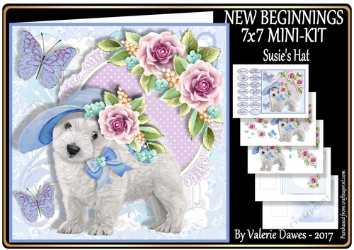NEW BEGINNINGS - 7x7 Card Front Mini-Kit  - SUSIES HAT