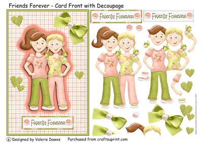 Friends Forever - Card Front with Decoupage