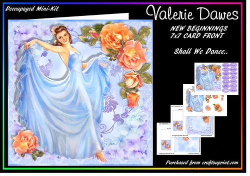 NEW BEGINNINGS - 7x7 Card Front Mini-Kit  - SHALL WE DANCE....