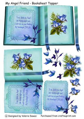 My Angel Friend Booksheet - Topper with Decoupage
