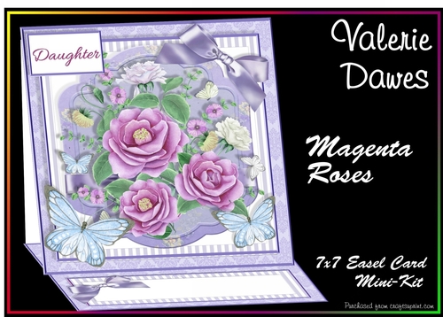 Floral Delight Easel Cards - Magenta Roses