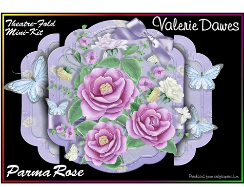 Floral Theatre-Fold 3D Card Kit - Parma Roses