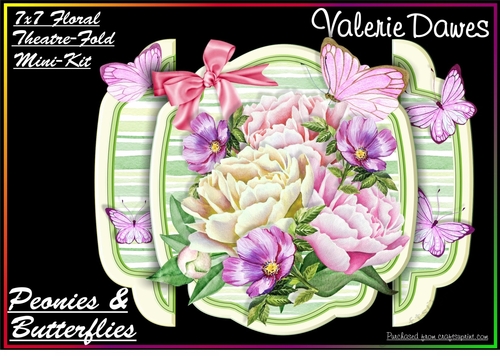 Floral Theatre-Fold 3D Card Kit - Peonies & Butterflies