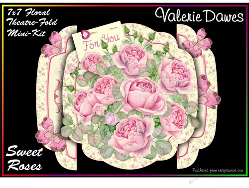 Floral Theatre-Fold 3D Card Kit - Sweet Roses