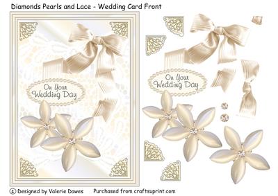 Diamonds Pearls and Lace - Wedding Card Front