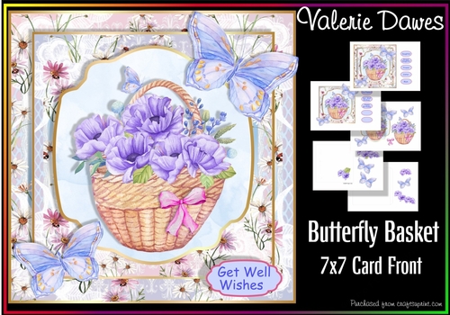 7x7 Card Front - Butterfly Basket