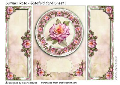 Summer Rose - Gatefold Card Sheet 1