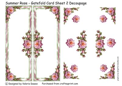 Summer Rose - Gatefold Card Sheet 2 Decoupage